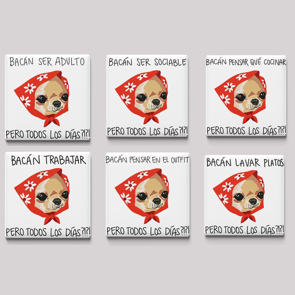 6 Magnetos ilustrados: Perrito cara de muffin