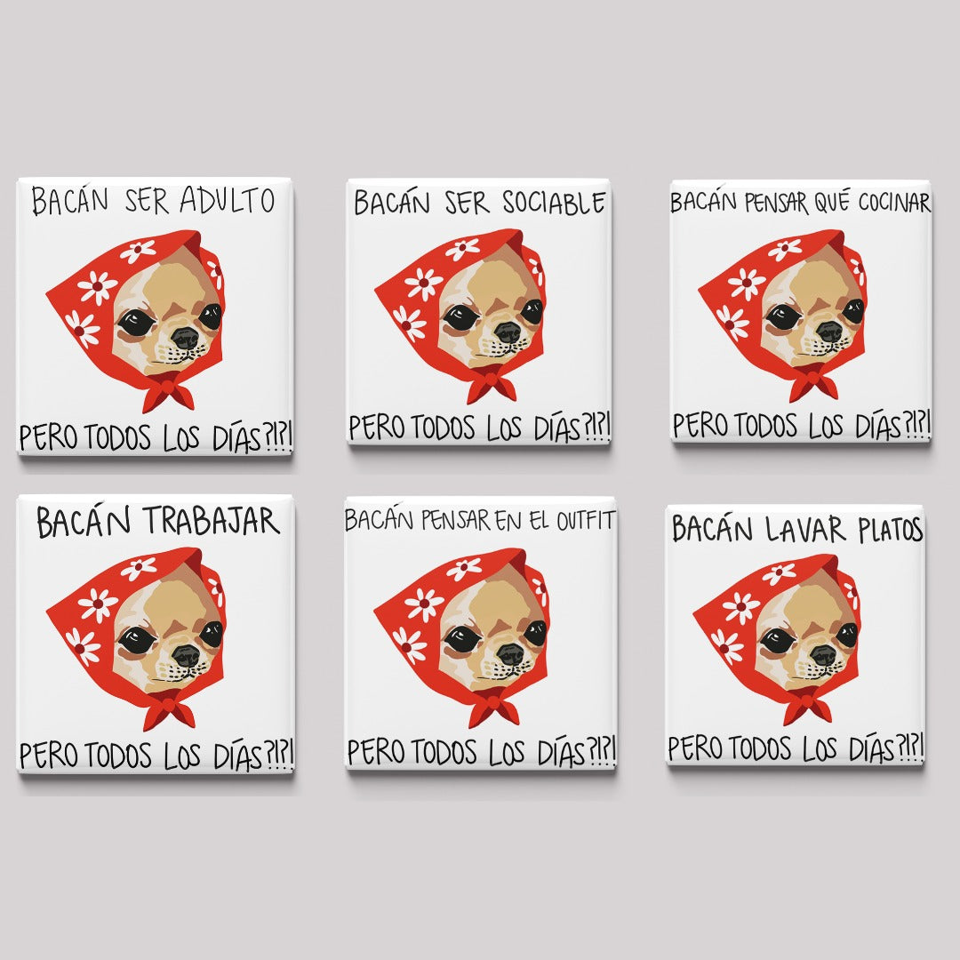 6 Magnetos ilustrados: Perrito cara de muffin